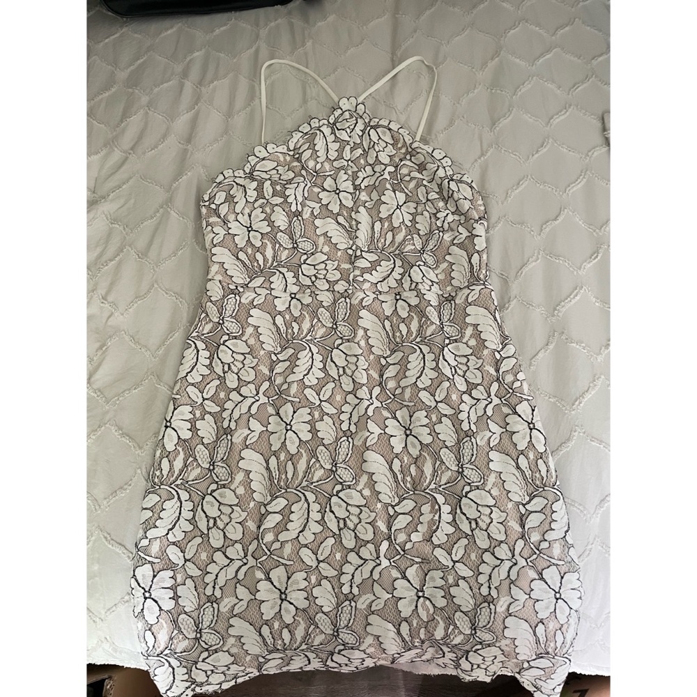Floral lace mini dress